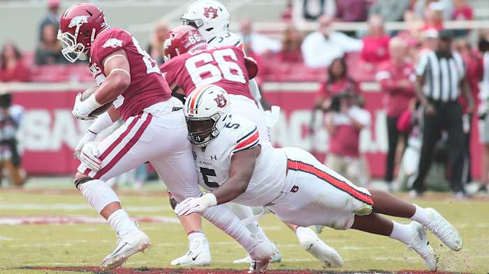 The SEC’s top defender, Auburn’s Brown has 12.5 tackles for loss.